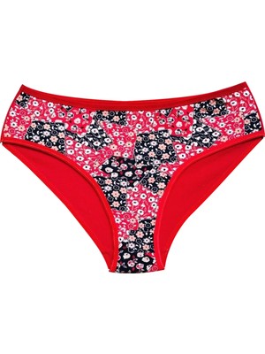 Kuzgun Ticaret Pamuklu Geniş Kenarlı Likralı Desenli Bato Kadın Külot Desen 10