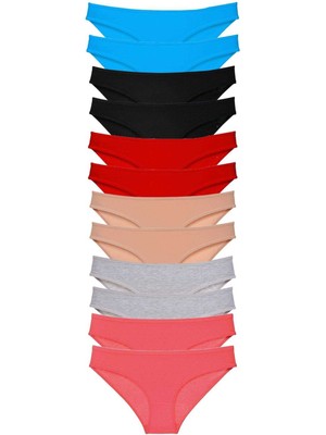 Ne Verelim Size 12 Adet Eko Set Likralı Kadın Slip Külot Çok Renkli 3