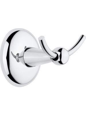 Eymen Yapı Tema Minimal Banyo Ikili Askılık Bornozluk Havlu Askısı Krom