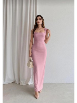 Moda Durağı Arow Maxi Elbise Pembe