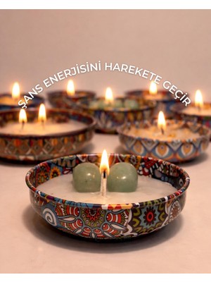 The Little Nature The Lıttle Nature Aventurin Şans  Taşı Portakal Kokulu Dekoratif Mum (Küçük  Boy)