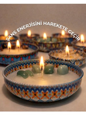 The Little Nature The Lıttle Nature Aventurin Şans  Taşı Portakal Kokulu Dekoratif Mum (Büyük  Boy)