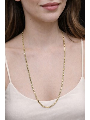 cm 14K Altın Kaplama Pul Kolye 60CM