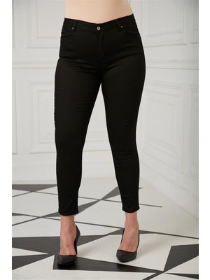 Rmg Büyük Beden Siyah Pamuk Pantolon1