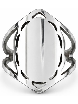 Modern Tasarımlı Kadın Çelik Yüzük – Parlak Yüzey, Şık ve Dayanıklı