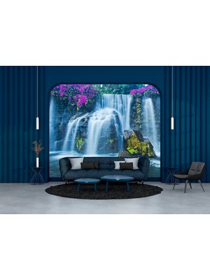 Şelalenin Altında Kayalar Poster Duvar Kağıdı