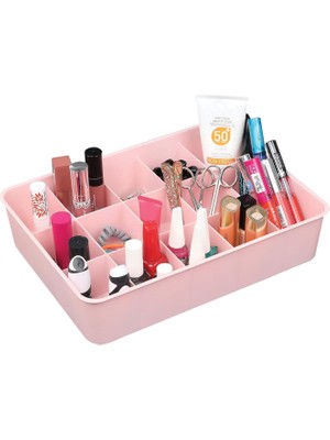 Shop A Way Kapaksız Dolap Içi 15 Bölmeli Çekmece Düzenleyici Plastik Hobi Takı Makyaj Saklama Kabı Organizer (P