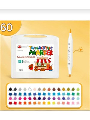 Fidanx Renkli Çift Uçlu Akrilik Marker Kalem