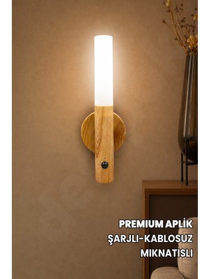 Destpak Premium Aplik - Kablosuz Şarjlı Ister Sabit Işık, Ister Hareket Sensörlü Gün Işığı Çift Taraflı Bant