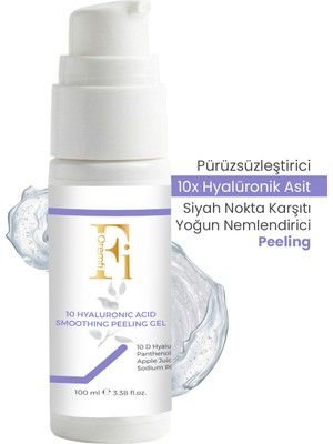 10 Farklı Hyalüronik Asit Içeren Pürüzsüzleştirici ve Yoğun Nemlendirici Jel Peeling 100 ml