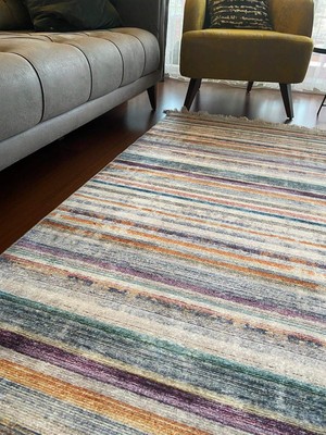 Braventa Collection Kaymaz Taban Dekoratif Baskılı Halı Kilim Kırçıl Canlı Renkler Karışık 100X300