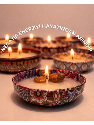 The Little Nature The Lıttle Nature Akik Nazar  Taşı Ada Çayı  Kokulu Dekoratif Mum (Küçük  Boy)