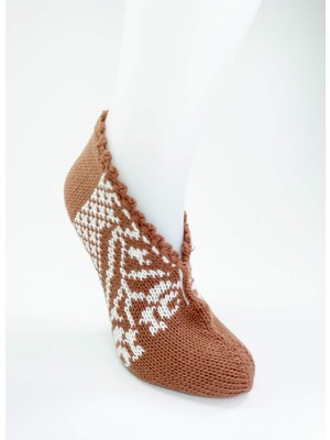 Kuzgun Ticaret El Örgüsü Kışlık Şık Kadın Yün Patik D9