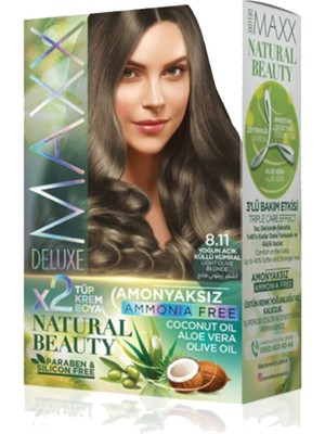 Kuzgun Ticaret Natural Beauty Amonyaksız Saç Boyası 8.11 Yoğun Açık Küllü Kumral