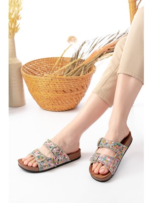 Nmoda Hafif ve Rahat Ortopedik Tabanlı  Çift Bantlı Rahat ve Konforlu Kadın Terlik