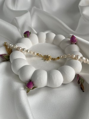 Maison Perle Jewelry Flocon - Kartanesi Motifli İnci Bileklik