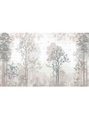 Orman ve Siluetler Poster Duvar Kağıdı