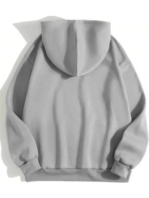 Marsilyan Erkek Düz Kapüşonlu Sweat - Boyalı Gri