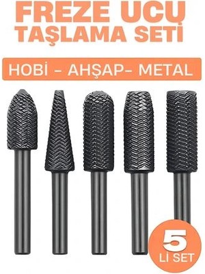 Bfs Freze Ucu Taşlama Seti Profesyonel Çelik Rotary Burr Seti 5'li Metal Işleme Uçları