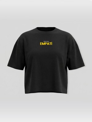 Broco Kadın Oversize Yumuşak Kumaş Empati Crop T-Shirt