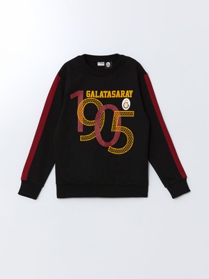 Lc Waikiki Yeni Sezon Bisiklet Yaka Galatasaray Baskılı Erkek Çocuk Sweatshirt