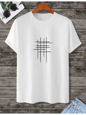 Marsilyan Unisex Baskılı Oversize T-Shirt - Beyaz