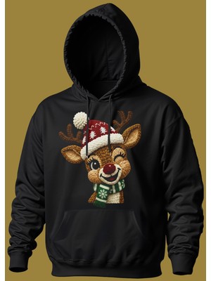 Butişört 'liitle Deer - Santa - Christmas - Yeni Yıl' Baskılı Dar Kesim Sweatshirt
