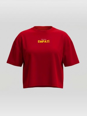 Broco Kadın Oversize Yumuşak Kumaş Empati Crop T-Shirt