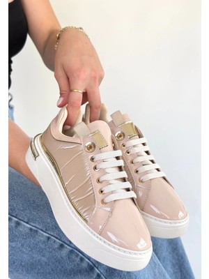 Hley Bej Rugan Paraşüt Detaylı Bağcıklı Spor Ayakkabı