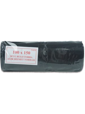 Kuzgun Ticaret Hantal Boy Çöp Torbası 100 x 150 cm 10 Lu Rulo x 1 Paket = 10 Adet (Siyah)