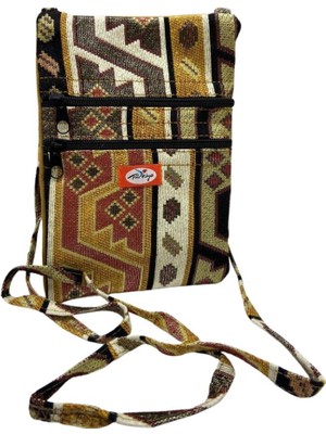 Kuzgun Ticaret Otantik Desenli Fermuarlı Askılı Çanta Özel Dikim - GS301 (Lisinya)