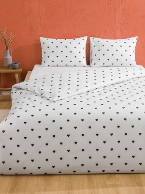 Lc Waikiki Yeni Sezon Kalp Desenli Çift Kişilik Nevresim Seti