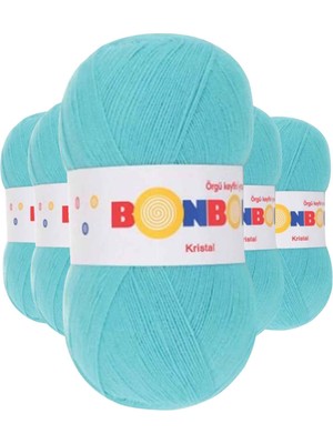 Kuzgun Ticaret 5 Adet Kristal El Örgü Lif Ipi Turkuaz 98238