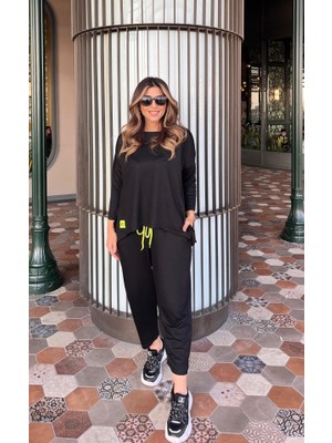 Marsilyan Kadın Iki Iplik Viskon Pamuk Kumaş Arma Detaylı Ikili Takım