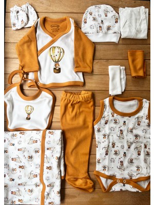 MİSİMOSİ Balonlu Hayvan Temalı Erkek Bebek 10 'lu Hastane Çıkışı -Turuncu