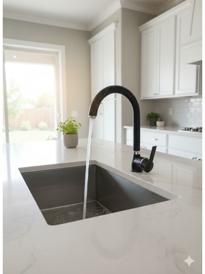 Yapı Kalite Mutfak Evye Bataryası Desenli Siyah Renk