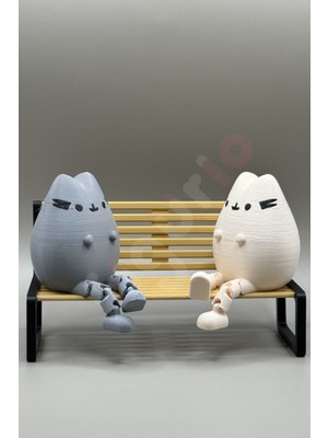PremiumPort Sevimli Kedi Biblo Seti, Renkli Dekoratif Figürler, Ev ve Ofis Süsleri