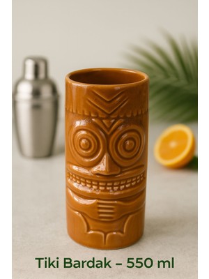 PremiumPort Özel Tasarım 550 ml Vazo ve Kupa Bardak Seti, Tiki Kokteyl ve Meşrubat Için