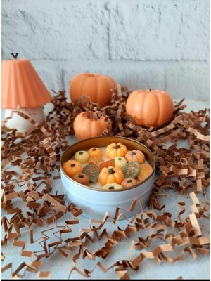 PremiumPort Doğal Bal Kabağı Süslemeli Mum, Şık ve Sıcak Atmosfer Için