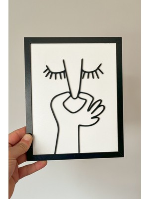 Teknotrust Modern Siyah Ahşap Çerçeveli Tuvalet ve Banyo Tablosu (25X20 Cm)