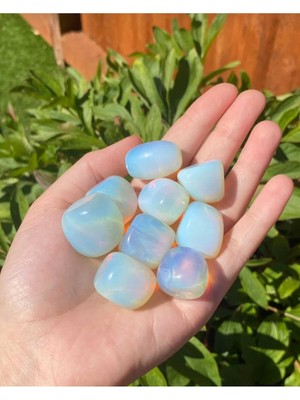 PremiumPort Doğal Opalit Ay Taşı Tamburlanmış Sertifikalı, Enerji ve Şifa Taşı