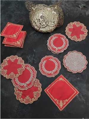 PremiumPort 6'lı Kırmızı Sunum Peçetesi Karışık Model, Şık ve Pratik Kullanım