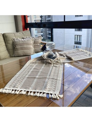 PremiumPort Şal Motif Dantel Örgü Runner 35X150, Şıklık ve Zarafet Sunar