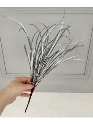 PremiumPort Parlak Gümüş Uzun Düz Çiçek Takı, Zarif ve Şık Tasarım