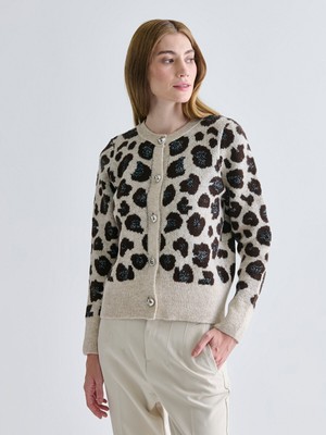 Lc Waikiki Yeni Sezon Bisiklet Yaka Desenli Kadın Triko Hırka