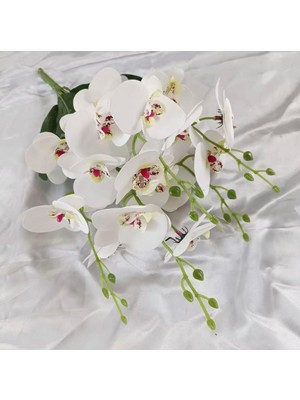 PremiumPort Şık 45 cm Yapay Islak Orkide Demeti, Dekoratif Çiçek Seti