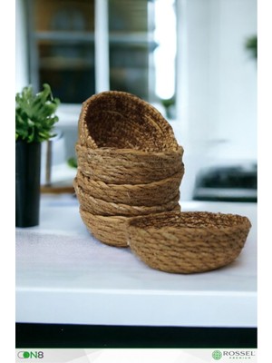 PremiumPort Altılı Hasır Kase Seti, Şık ve Pratik Sunumlar Için 13X5 cm