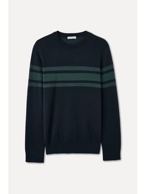 MUDO Renk Bloklu Bisiklet Yaka Kazak