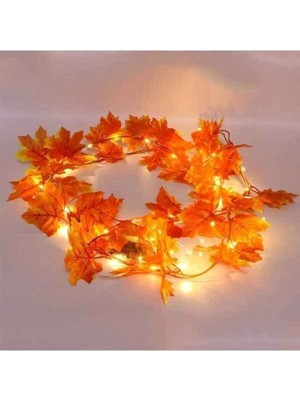 PremiumPort Yapay Sarmaşık Çiçek, Ledli, Sonbahar Dekor, 230 cm + 3 M LED Işık