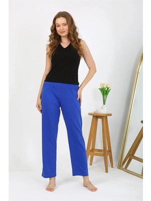 Marsilyan Kadın Penye Düz Tek Alt Pijama Sax
